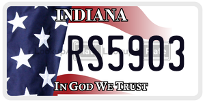RS5903 license plate in Indiana