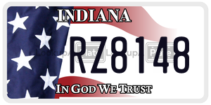 RZ8148 license plate in Indiana