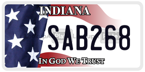 SAB268  license plate in IN