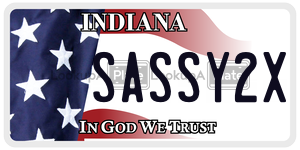 SASSY2X  license plate in IN