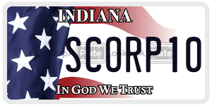 SCORP10 license plate in Indiana