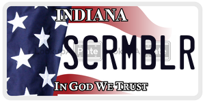 SCRMBLR license plate in Indiana
