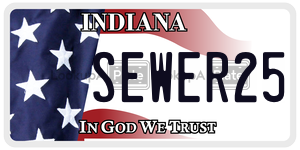 SEWER25  license plate in IN