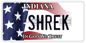 SHREK license plate in Indiana