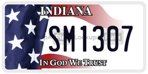 SM1307  license plate in IN