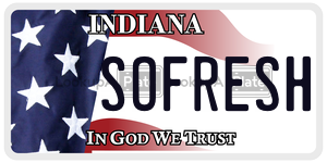 SOFRESH license plate in Indiana