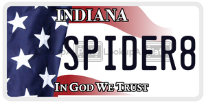 SPIDER8 license plate in Indiana