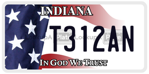 T312AN license plate in Indiana