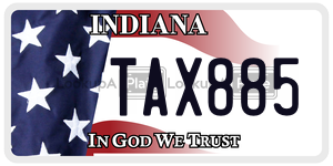 TAX885  license plate in IN