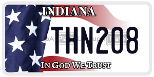 THN208  license plate in IN