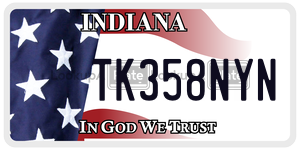 TK358NYN license plate in Indiana