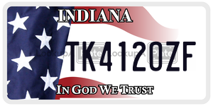 TK412OZF  license plate in IN