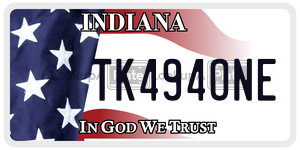 TK494ONE  license plate in IN