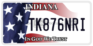 TK876NRI license plate in Indiana