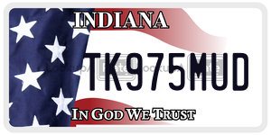 TK975MUD license plate in Indiana