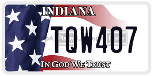 TQW407 license plate in Indiana