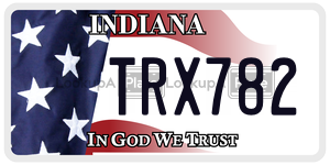 TRX782 license plate in Indiana