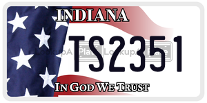 TS2351 license plate in Indiana