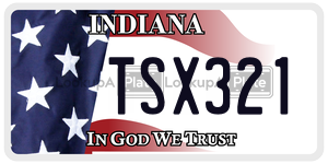 TSX321  license plate in IN