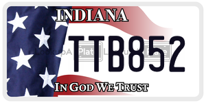 TTB852  license plate in IN