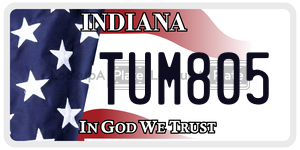 TUM805 license plate in Indiana