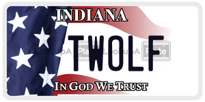 TWOLF  license plate in IN