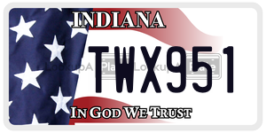 TWX951  license plate in IN