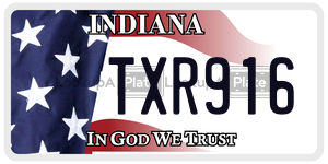 TXR916  license plate in IN
