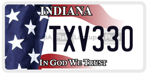 TXV330 license plate in Indiana