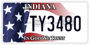 TY3480  license plate in IN