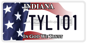 TYL101  license plate in IN