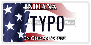 TYPO  license plate in IN