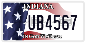 UB4567  license plate in IN