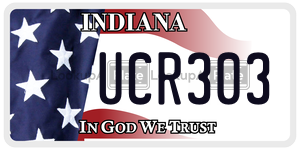 UCR303  license plate in IN