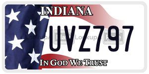 UVZ797 license plate in Indiana