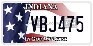 VBJ475 license plate in Indiana