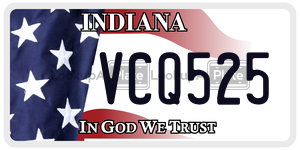 VCQ525  license plate in IN