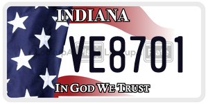 VE8701 license plate in Indiana