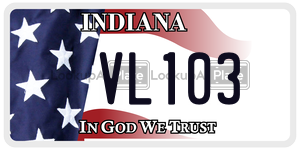 VL103  license plate in IN