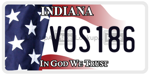 VOS186 license plate in Indiana