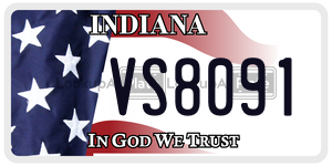 VS8091 license plate in Indiana