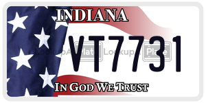 VT7731  license plate in IN