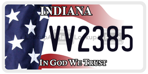 VV2385  license plate in IN