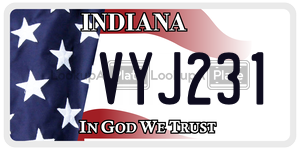 VYJ231  license plate in IN