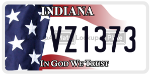 VZ1373  license plate in IN