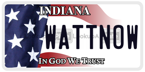 WATTNOW  license plate in IN