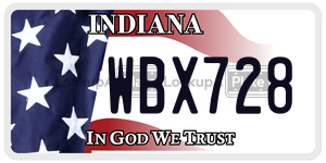 WBX728  license plate in IN