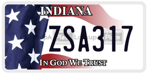 ZSA317  license plate in IN