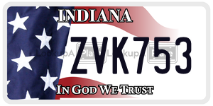 ZVK753 license plate in Indiana