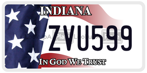 ZVU599  license plate in IN